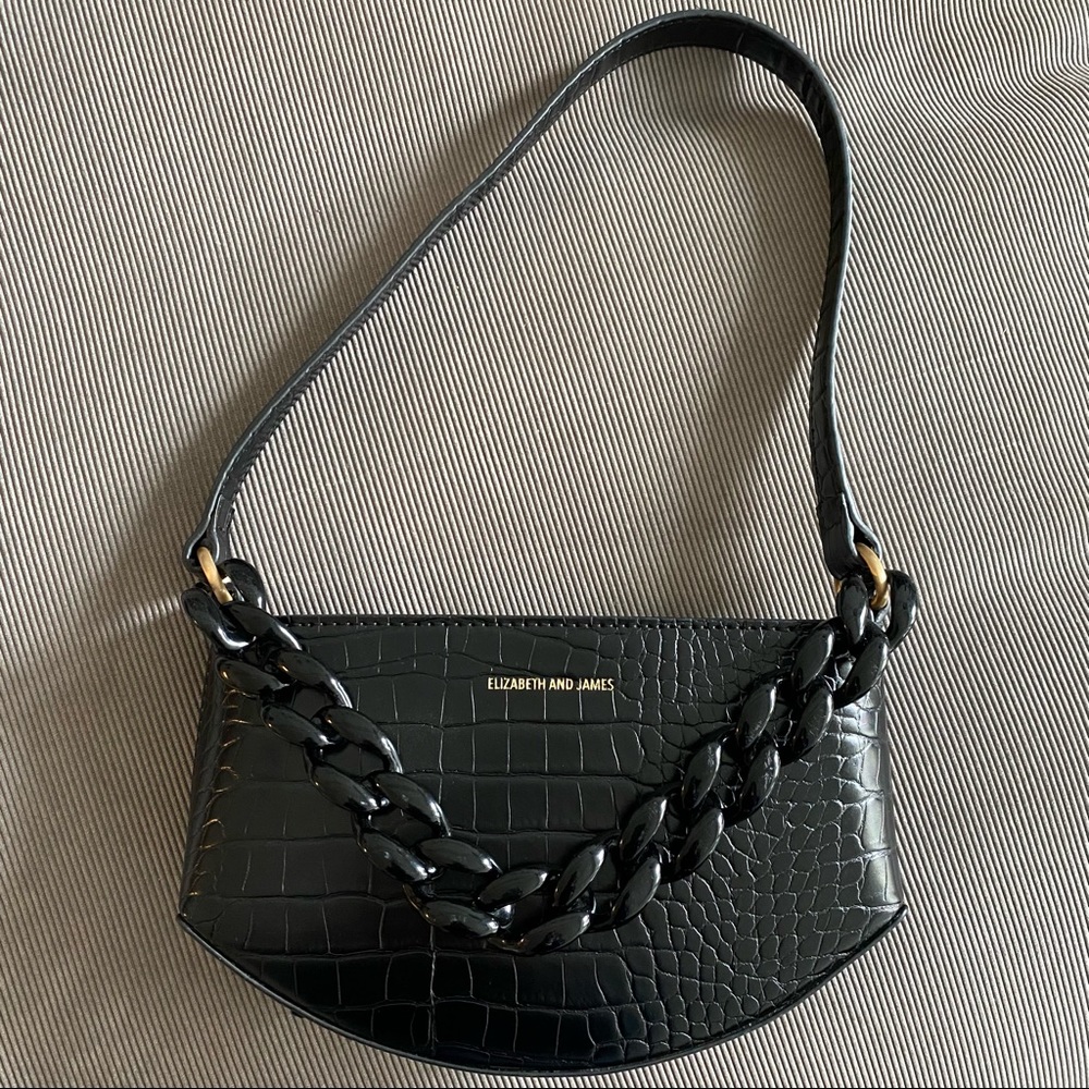 Elizabeth & James for Kohls Faux Python Mini Shoulder Bag with Chunky Chain